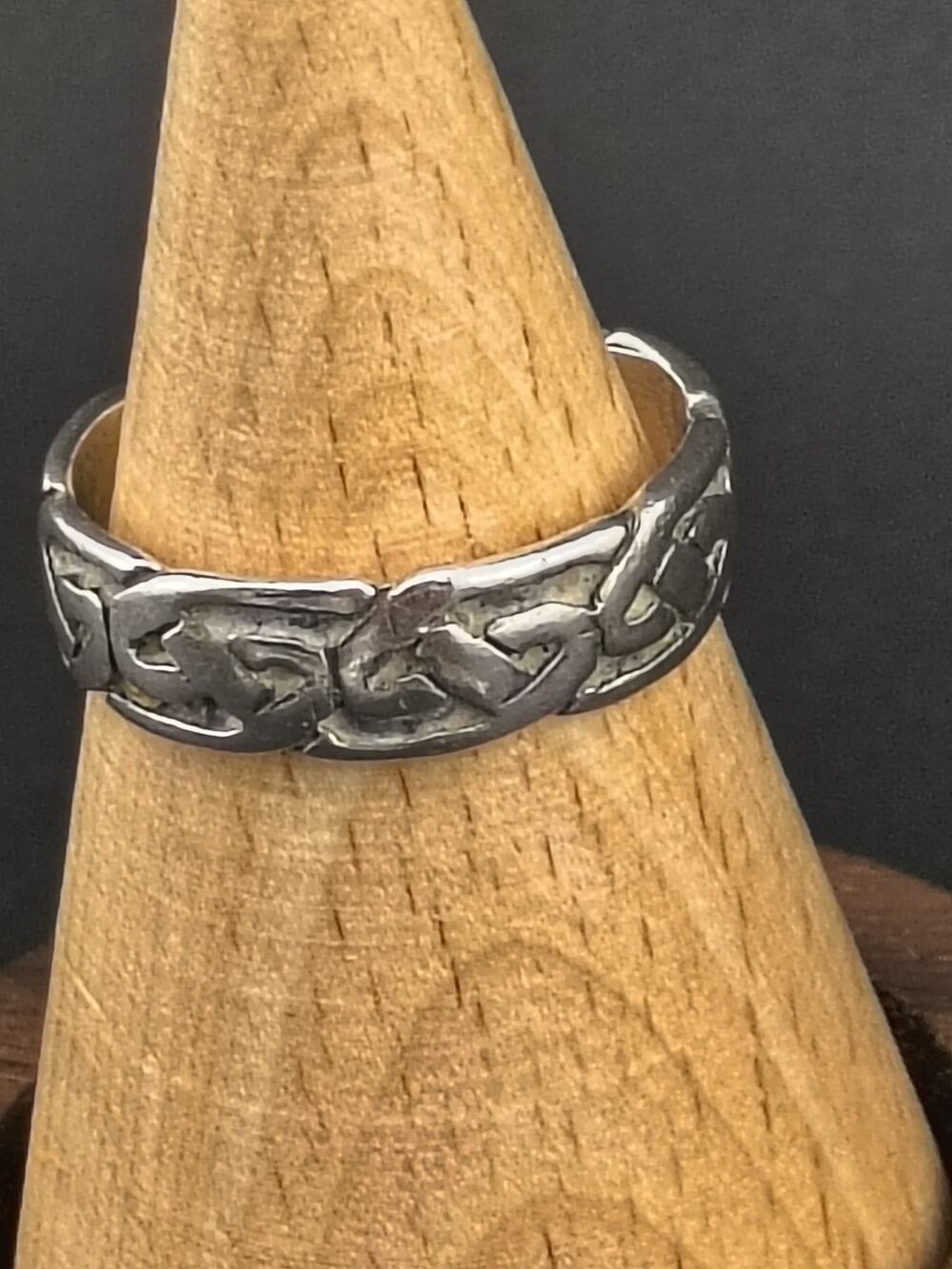 Vintage Sterling Silver Celtic Knot Statement Ring Size 6.5